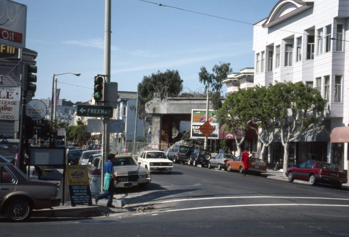 Hayes and Gough with the Central Freeway in the background, 1991.