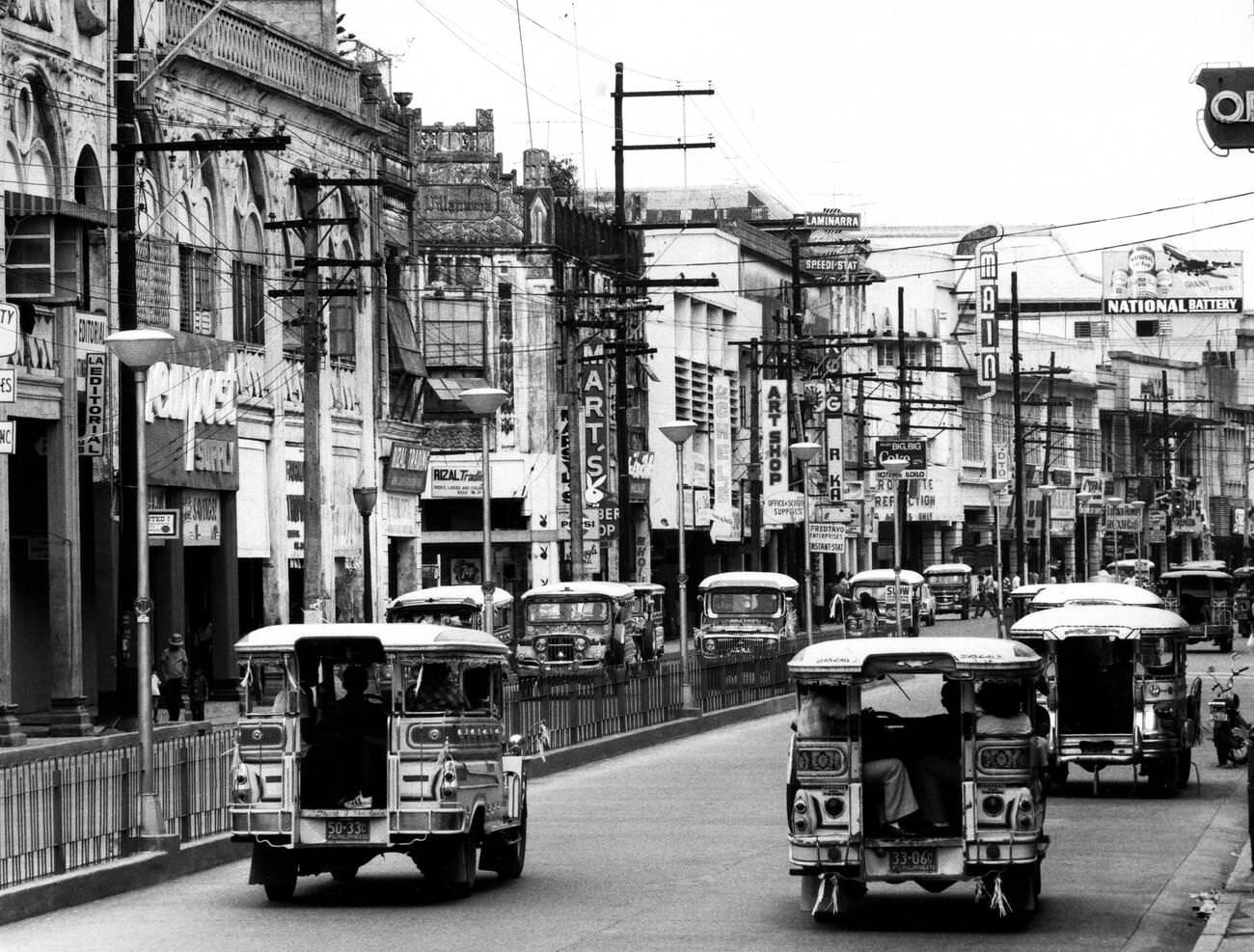Iloilo City on Panay Island, Philippines, featuring Iznart Street, 1972.