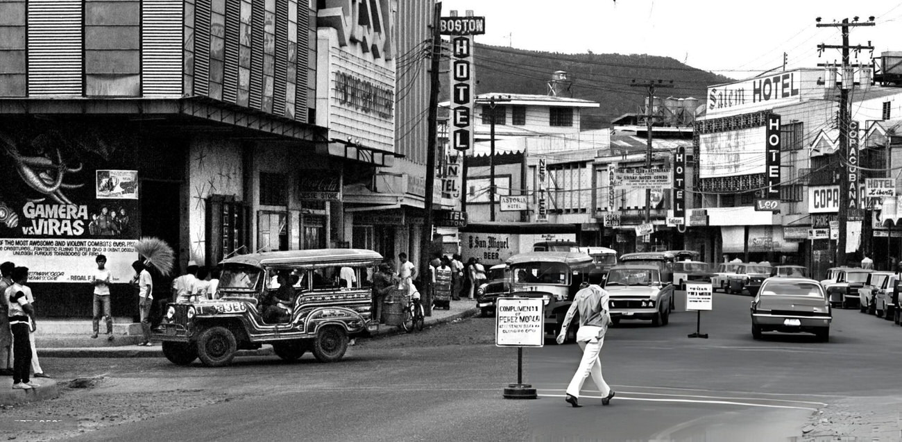 Olongapo, Philippines, in 1972, was a favored spot for U.S. Navy sailors from Subic Bay, which later became the Subic Bay Freeport Zone after the base's closure in 1992.