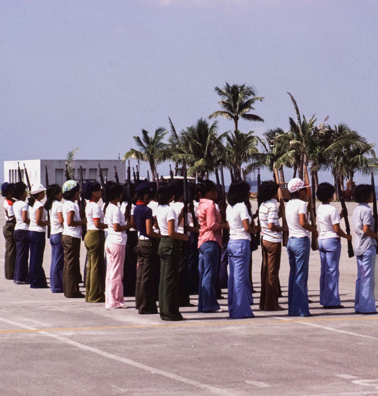 Women's militia training in Manila, Philippines, 1977.