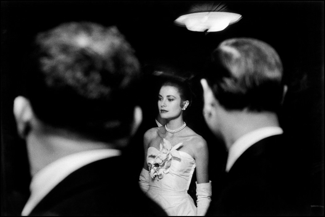The engagement party of Grace Kelly and Prince Rainier of Monaco at the Waldorf-Astoria hotel. New York City, 1956