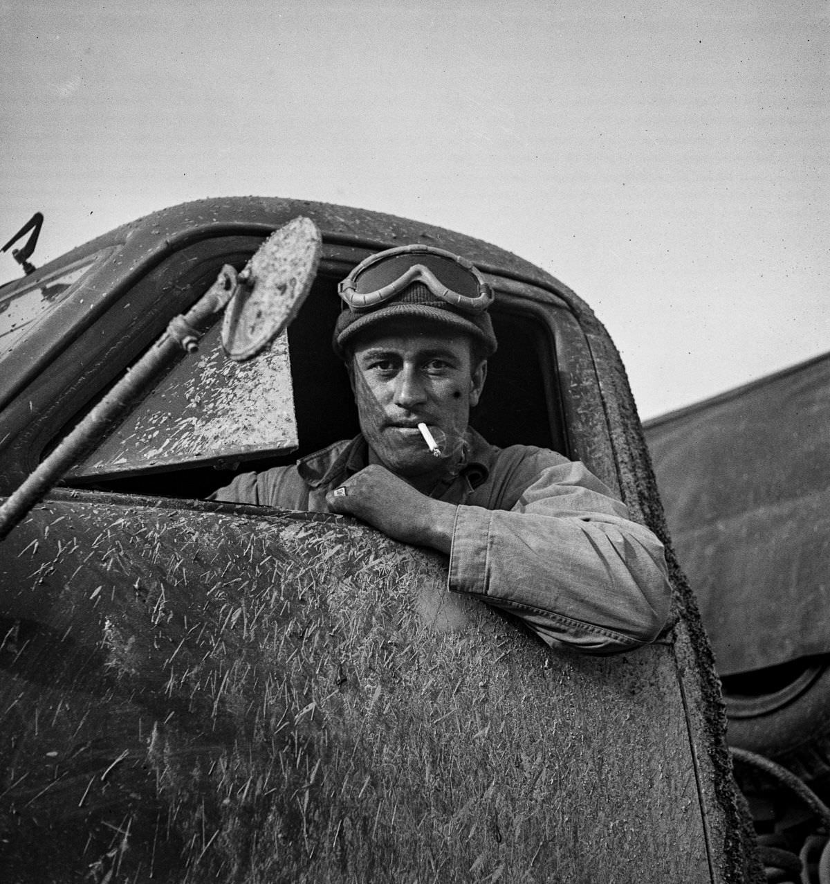 Private Charles Nasholts of Auburn, New York, a mechanic in civilian life.