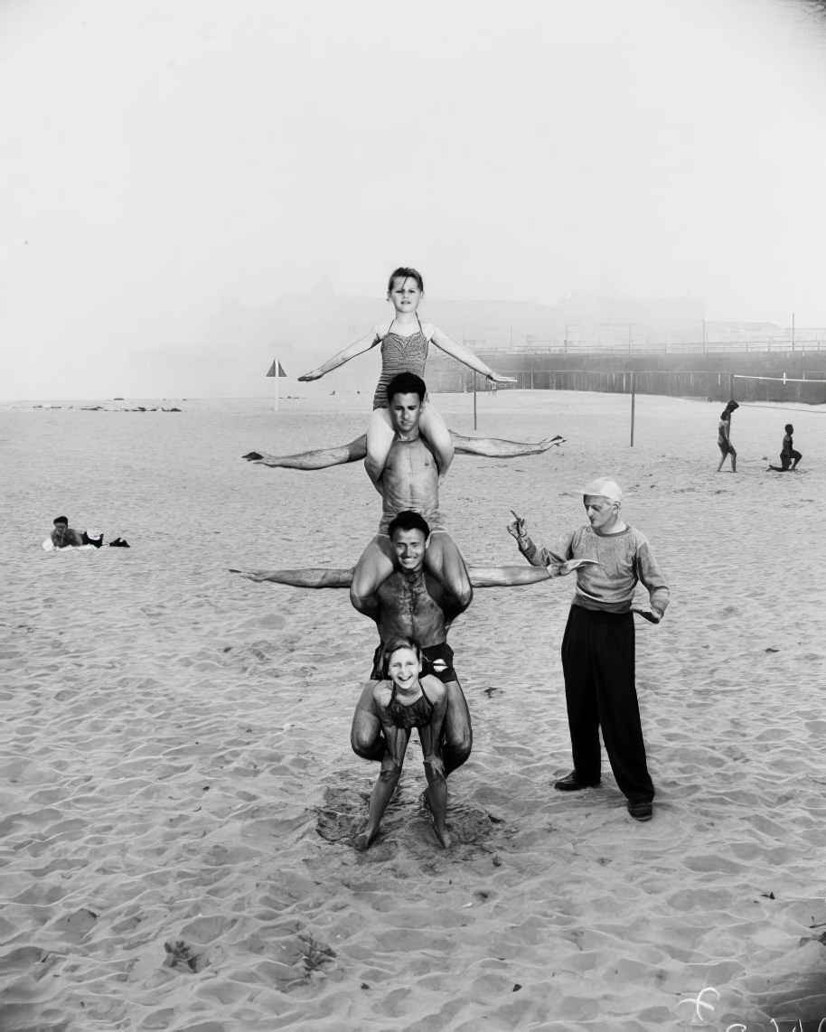April Atkins: 12-Year-Old Strong Girl at Muscle Beach Who Could Carry Five People, 1954
