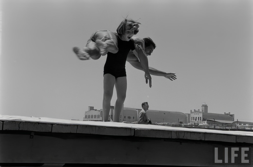 April Atkins: 12-Year-Old Strong Girl at Muscle Beach Who Could Carry Five People, 1954