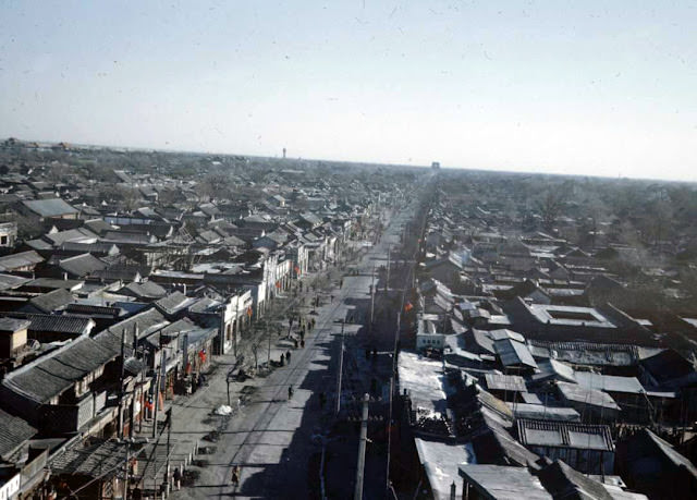 Aerial view of a Beijing street