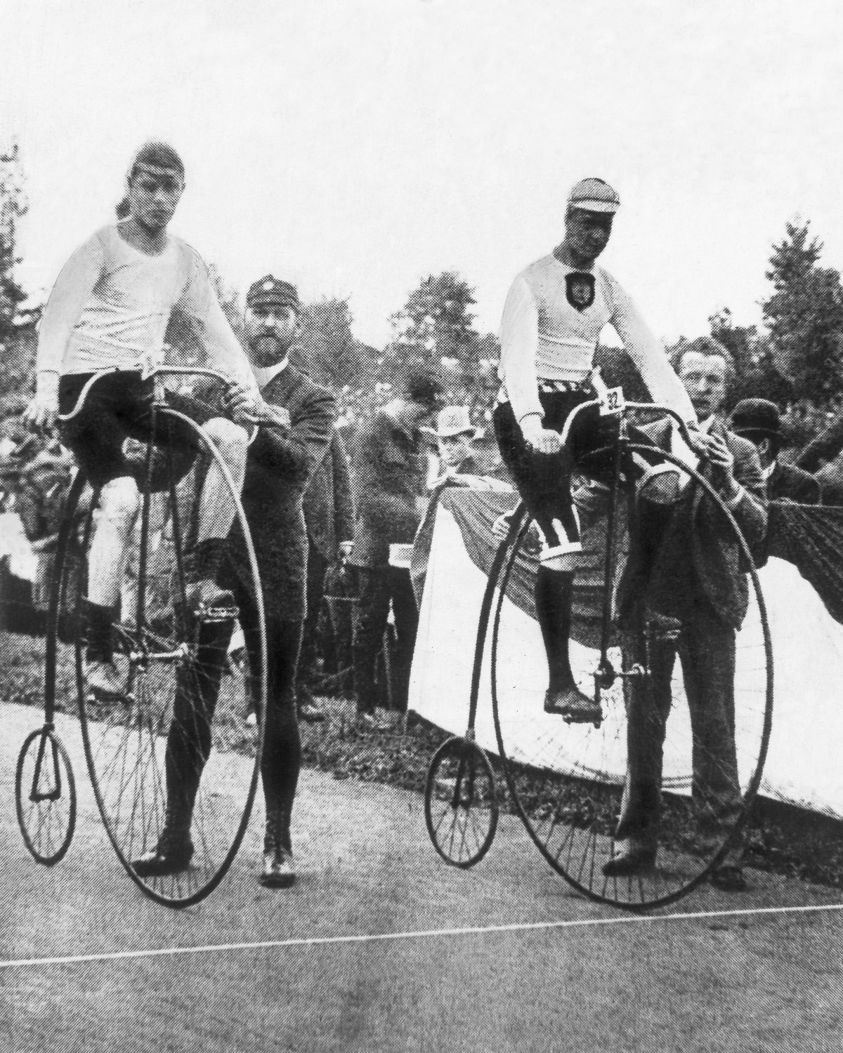 The first world cycling championship in Berlin, Germany, 1889.