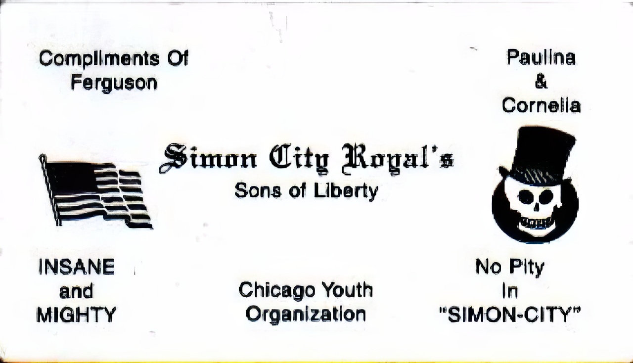 Chicago Street Gangs Actually had Business Cards during the 1970s and 1980s