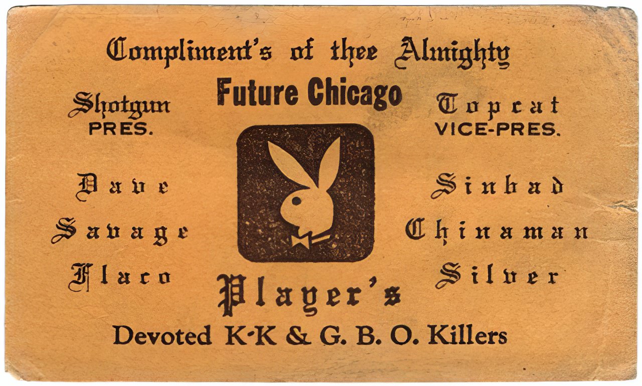 Chicago Street Gangs Actually had Business Cards during the 1970s and 1980s