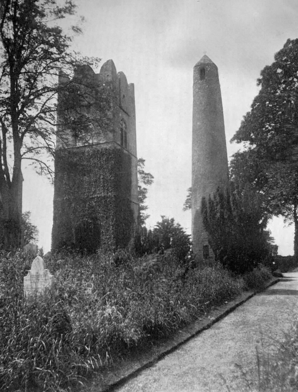 The Round Tower of Swords, Dublin, 1920s.