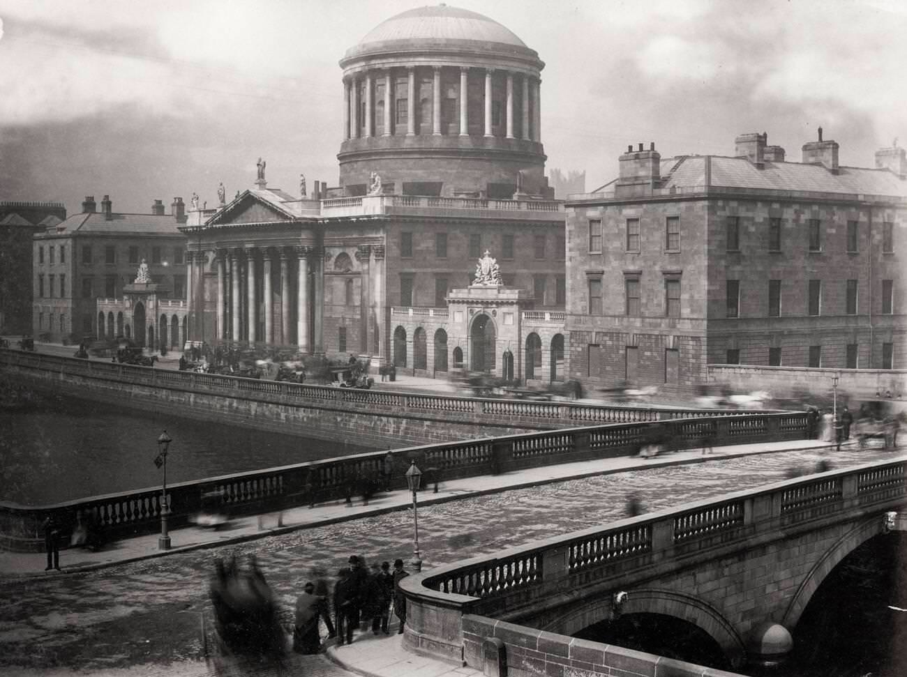 Four Courts on the banks of the River Liffey, Dublin.