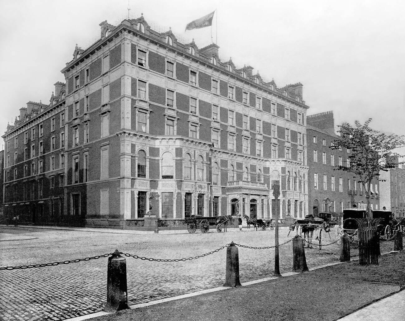 The Shelbourne Hotel, a historic hotel on the north side of St Stephen's Green in Dublin.