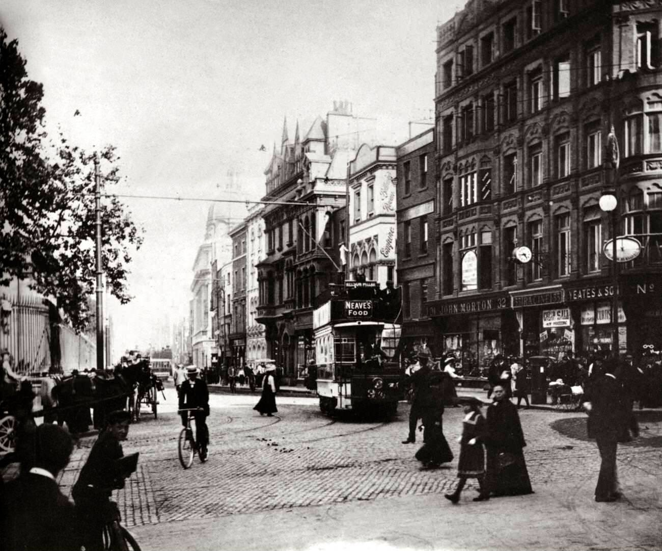 The Nassau Street, Dublin, the street described in ULYSSES by Irish writer James Joyce