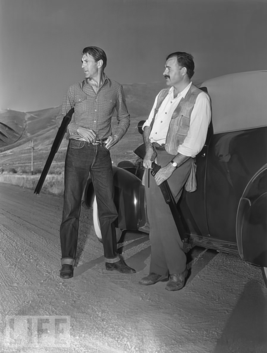 Hemingway and Gary Cooper. Just a couple of bros, with guns
