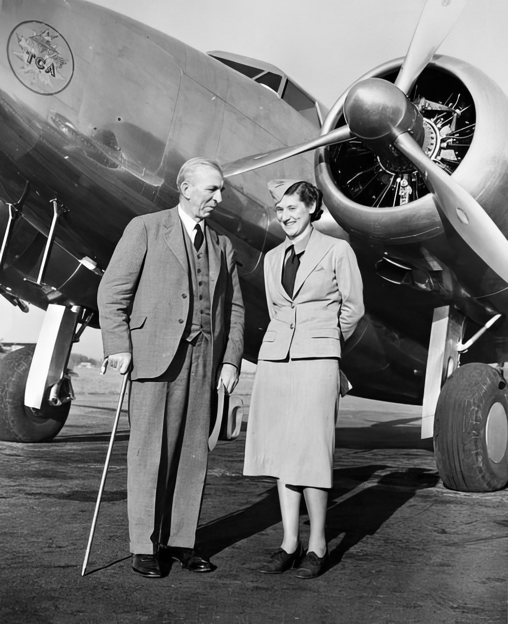 Lucile Garner Grant, the first stewardess in Canadian airline history, who joined Trans Canada Airlines on July 1, 1938