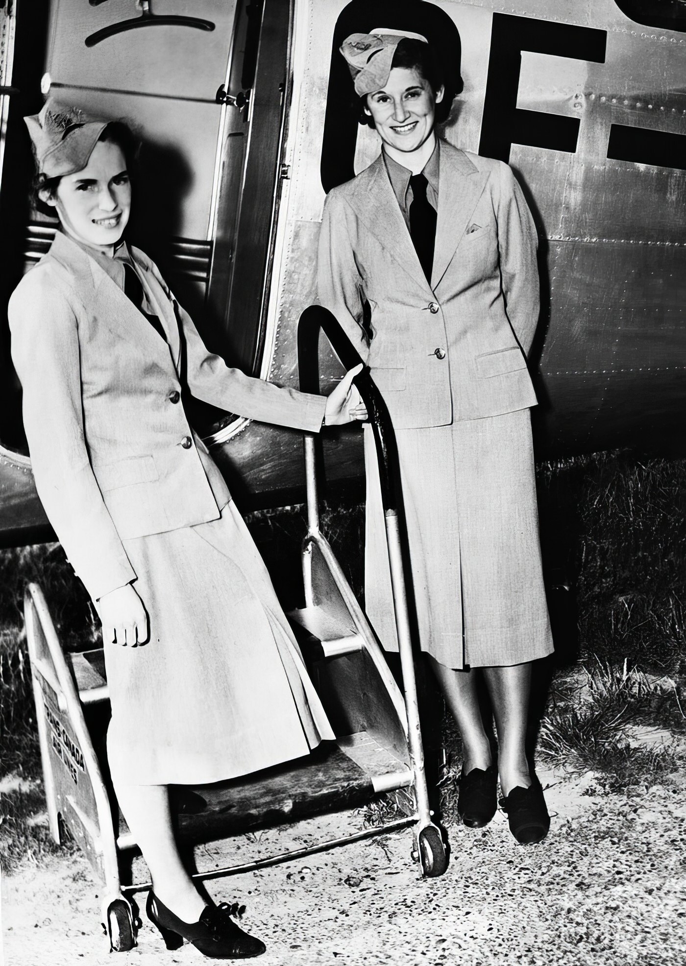 Lucile Grant and Pat Ecclestone became Air Canada's first two air hostesses, July 1938