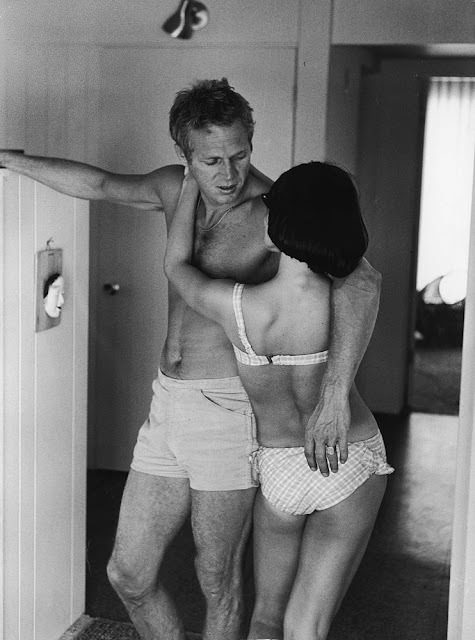 Steve McQueen and Neile Adams at their Hollywood home, 1963.