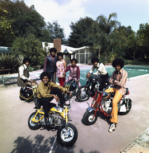 The Jackson family at their backyard in Encino, California, 1970.