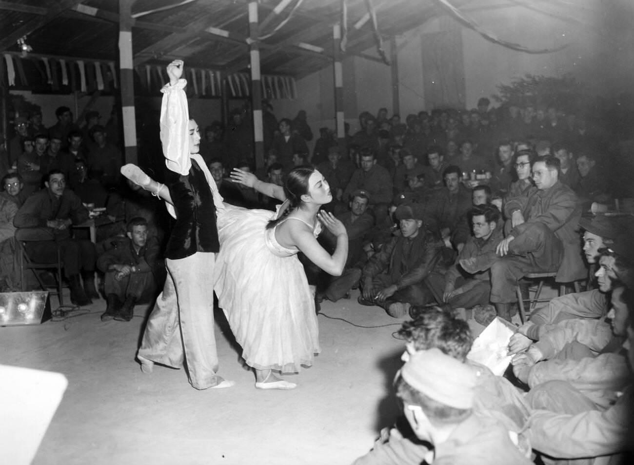 UN forces in Pusan, Korea were entertained with a special show on New Years Eve, 1950.