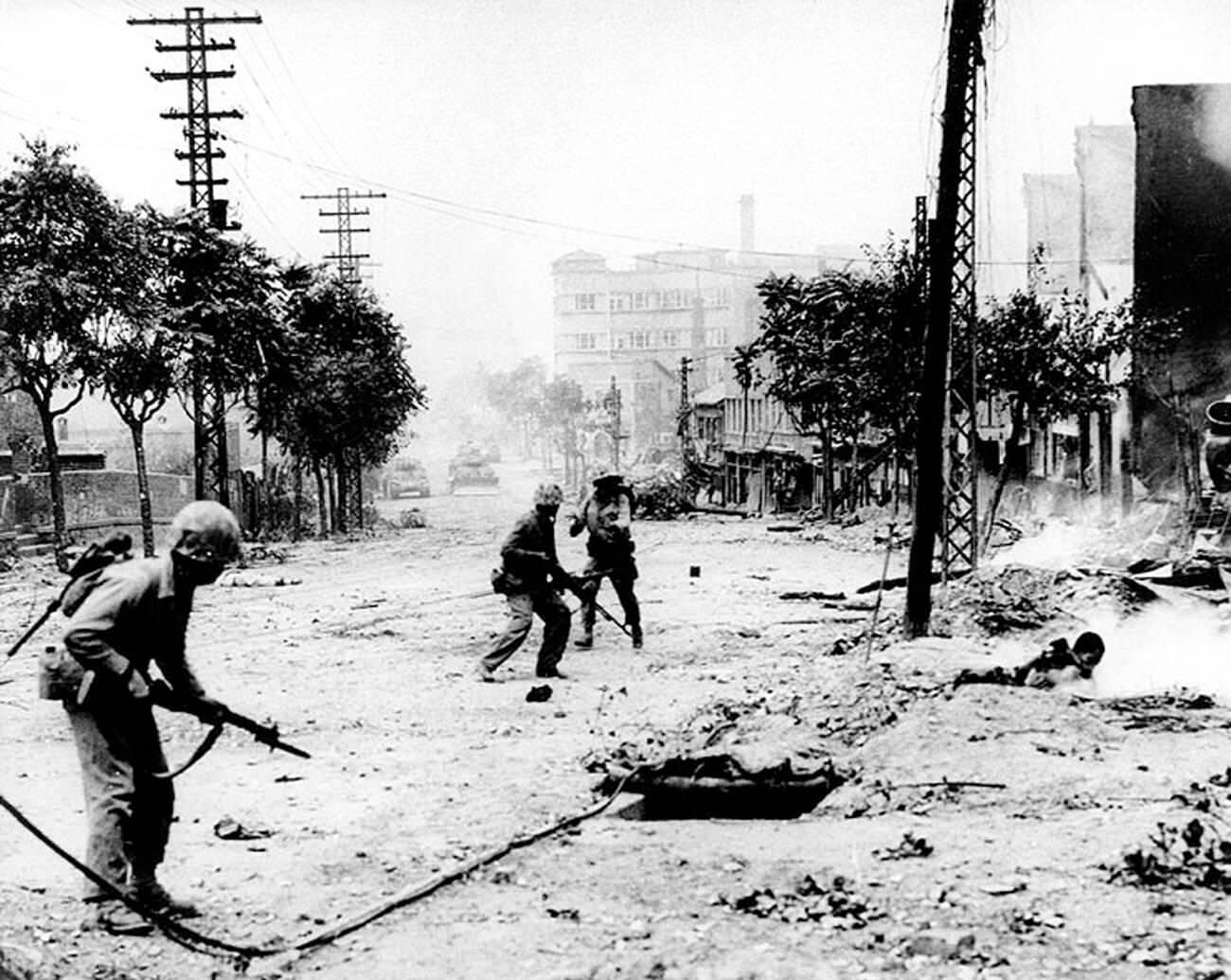 The Korean War was a military conflict between the Republic of Korea, supported by the United Nations, and North Korea, supported by the People's Republic of China, 1950s.