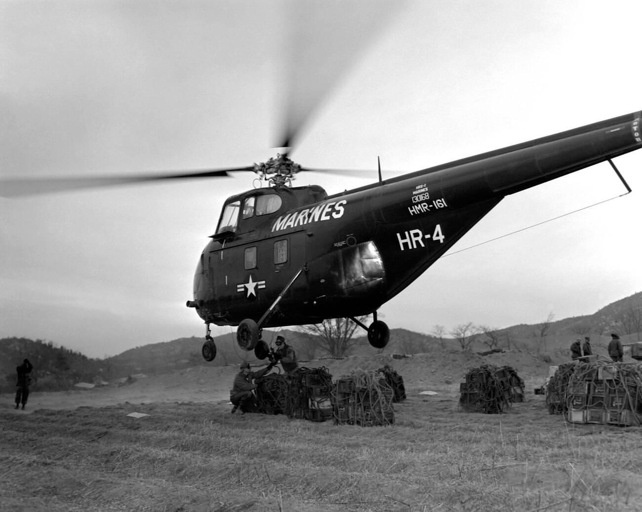 Sikorsky HRS-2 helicopter, 1950s.