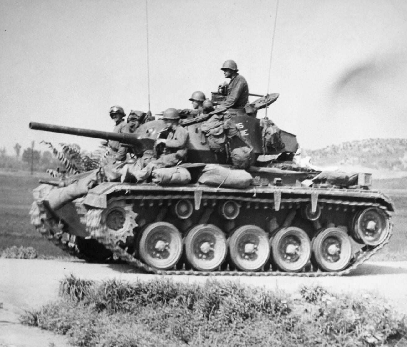 U.S. Army tank in South Korea, 1950.