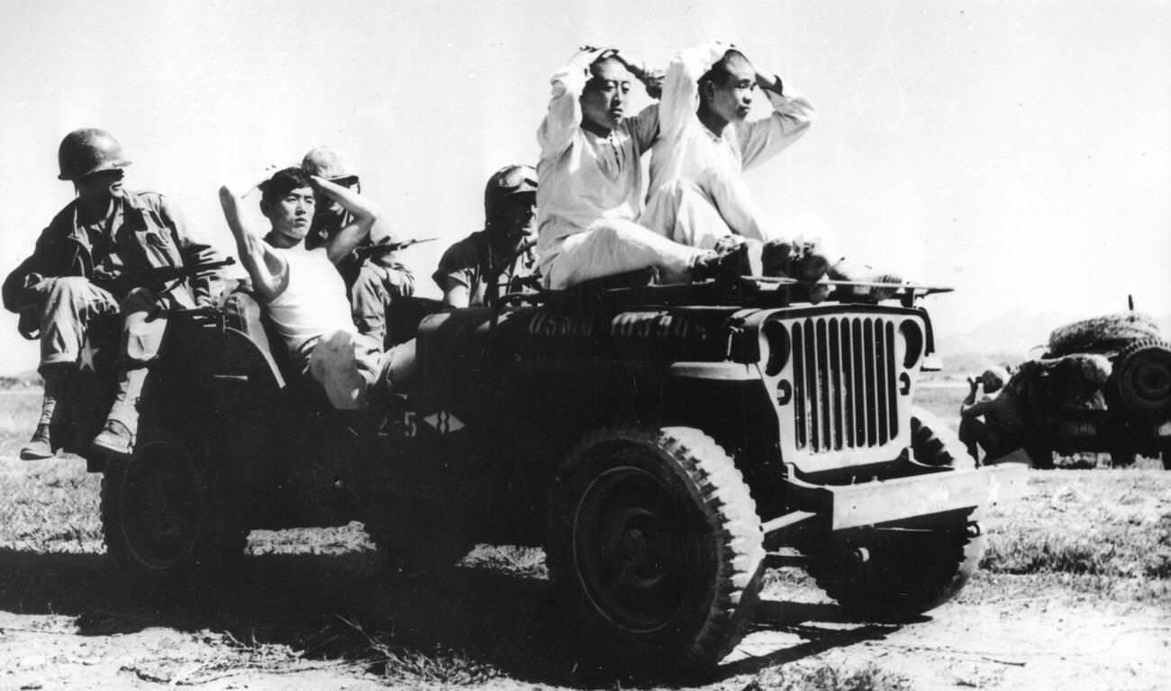 North Korean prisoners of war captured by U.S. troops, 1950s.