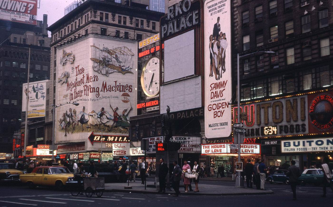 RKO PALACE 46th and 7th Ave Signs Magnificent men F, 1965
