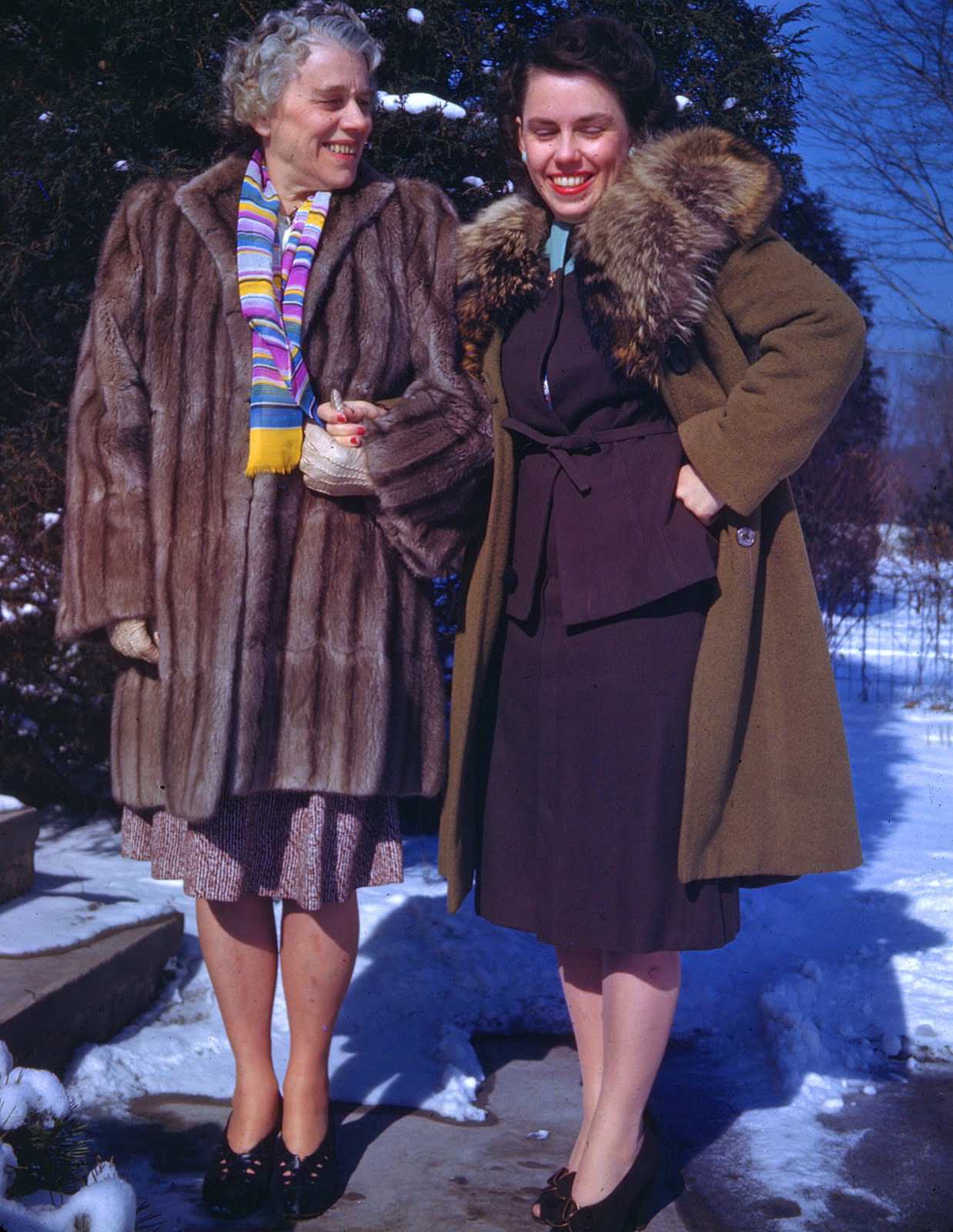 Girls in furs, 1940s
