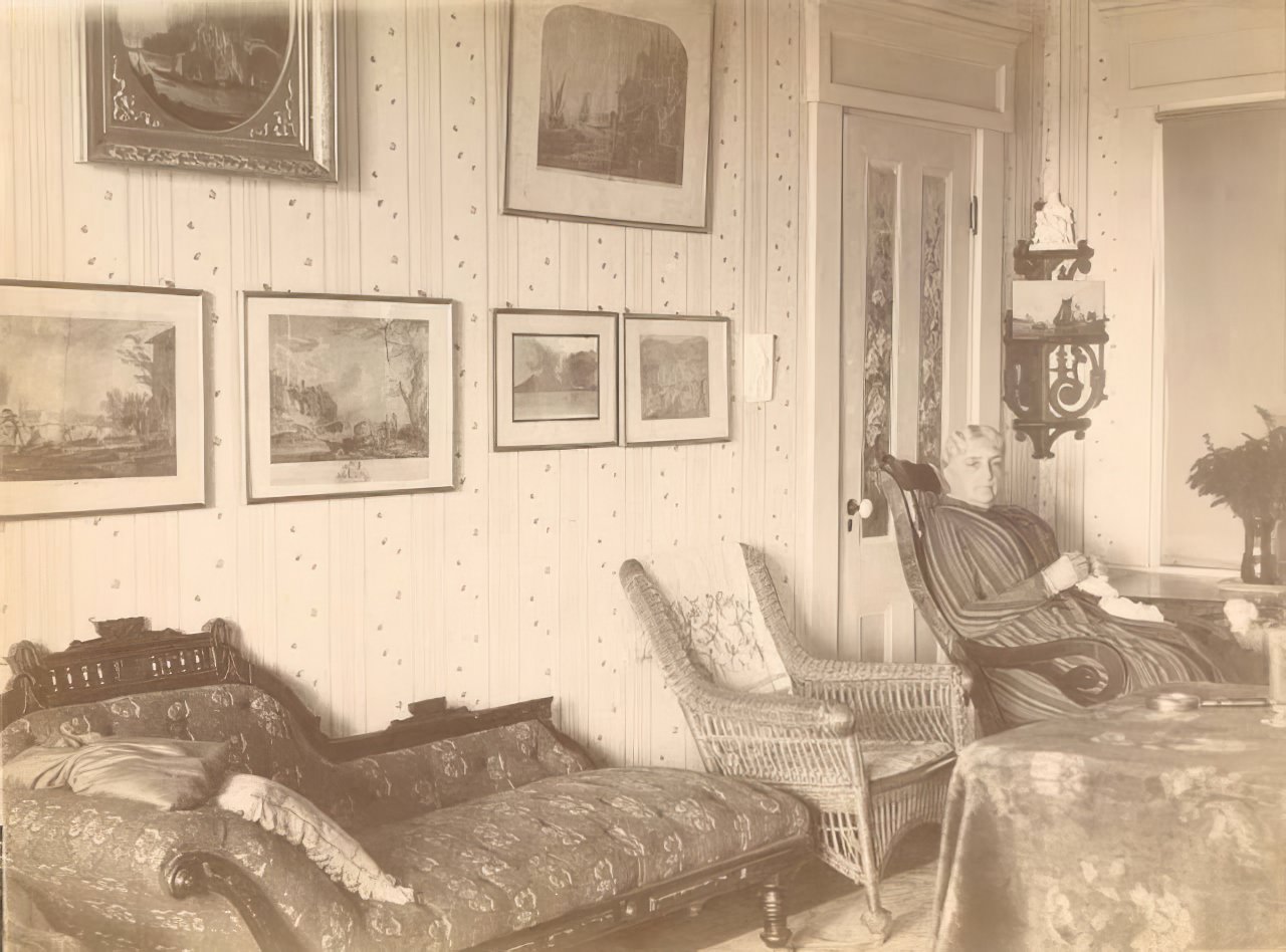 Old woman seated in rocker