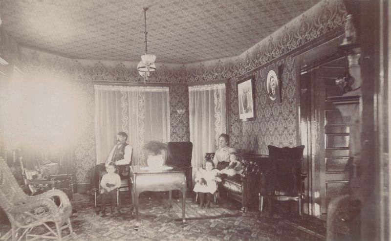 Family sitting in the living room