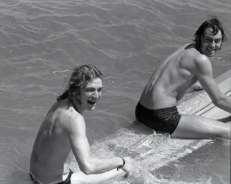 Robert Plant and Zeppelin road manager Richard Cole, 1969