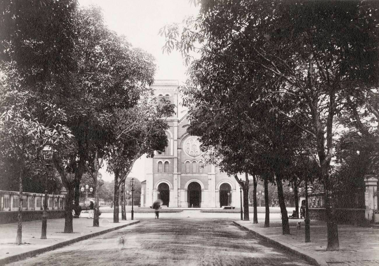 Notre-Dame Cathedral Basilica of Saigon, officially Cathedral Basilica of Our Lady of The Immaculate Conception, in Ho Chi Minh City, 1800s.