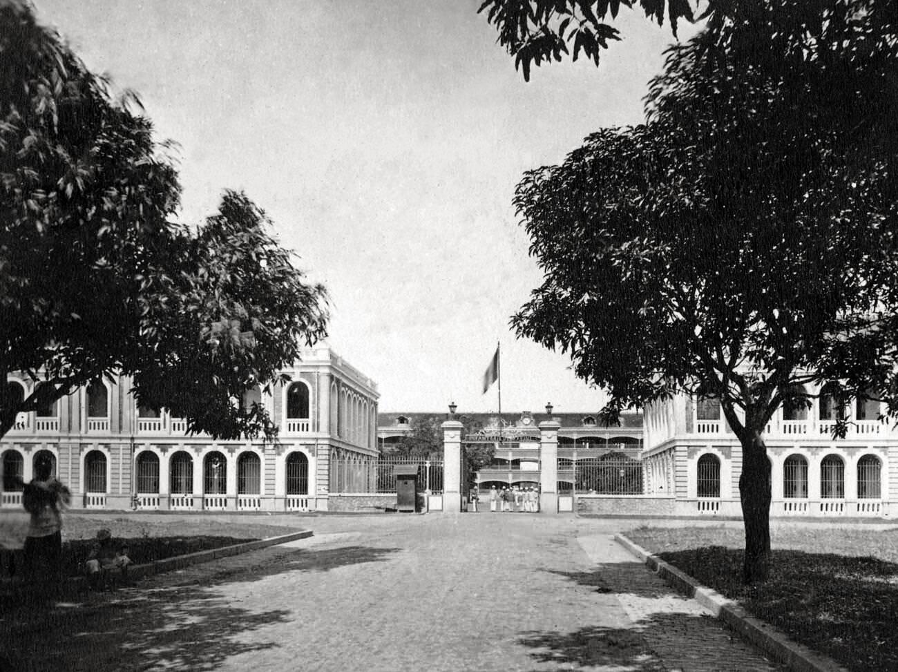 French Military Barracks in Saigon, 1800s.