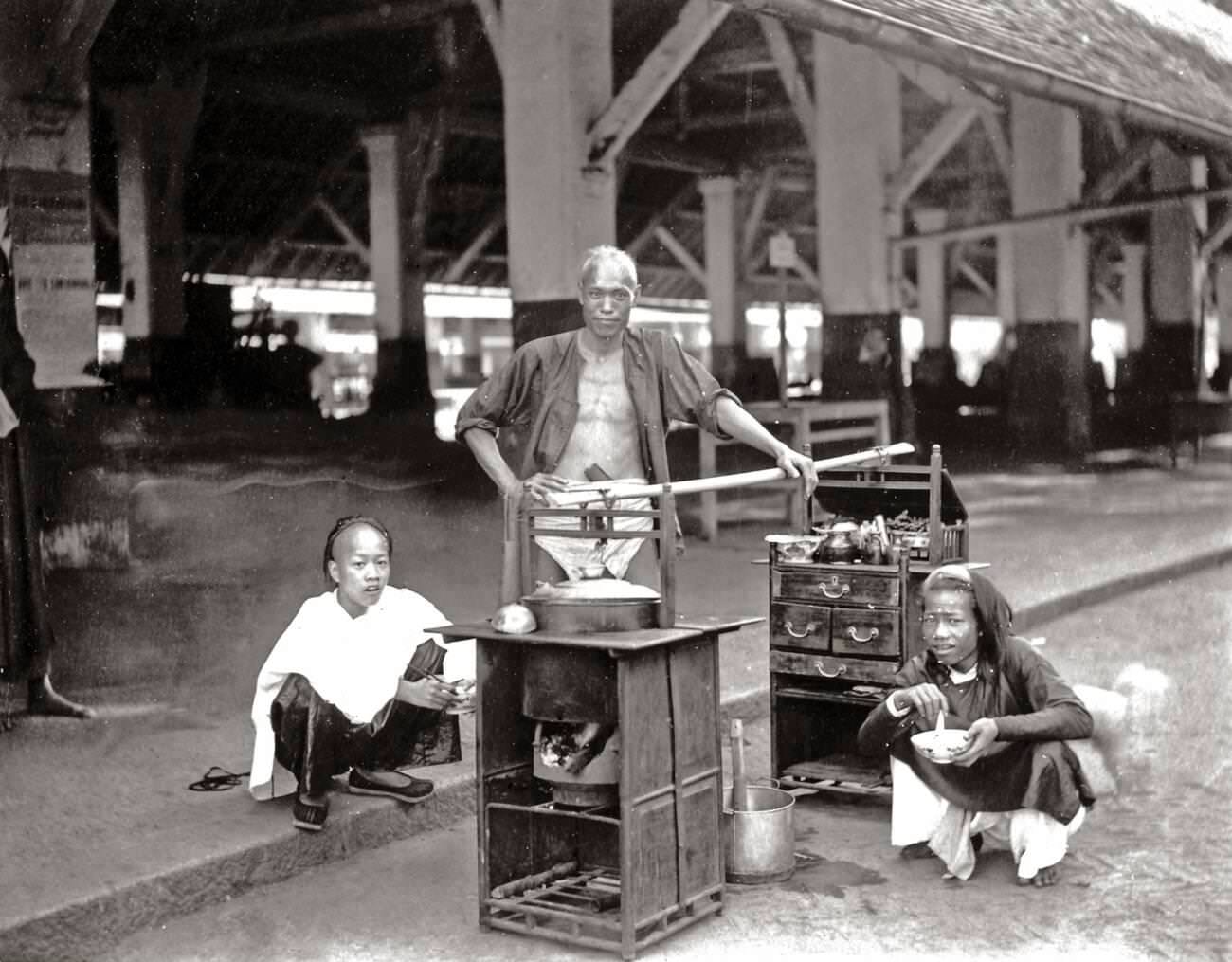 A street vendor in Saigon, 1890s.