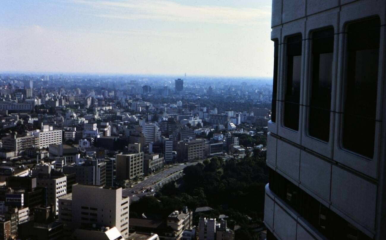 View of Tokyo from the New Otani Hotel, 1976.