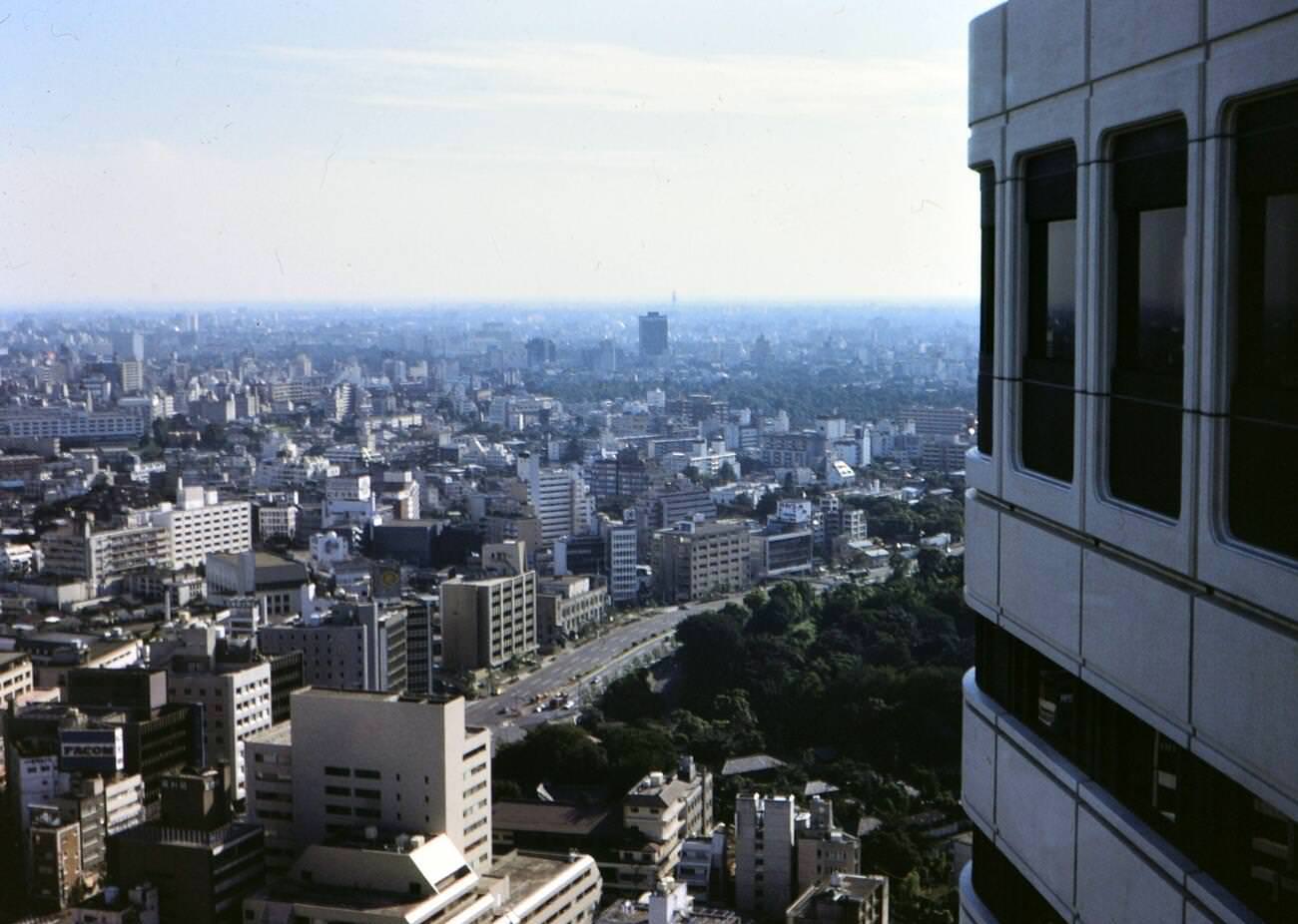 View of Tokyo from the New Otani Hotel, 1976.