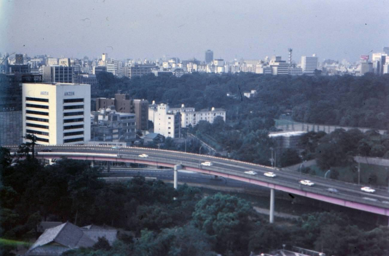 View of Tokyo from the New Otani Hotel, 1976.