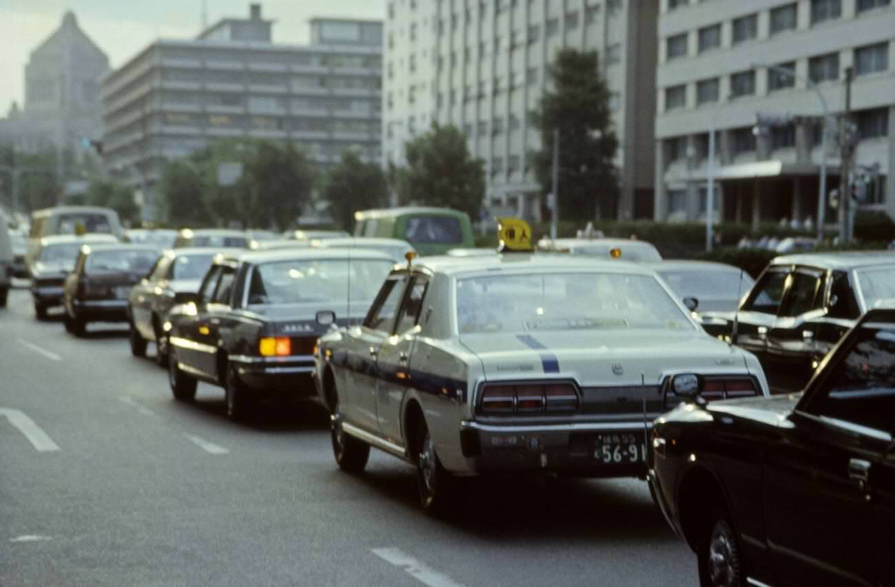 Street in Tokyo, 1970s.