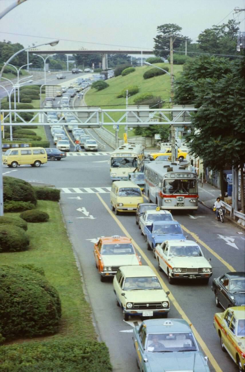 Street in Tokyo, 1970s.