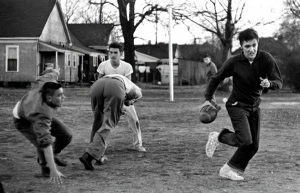 Elvis Presley Playing touch Football 1956