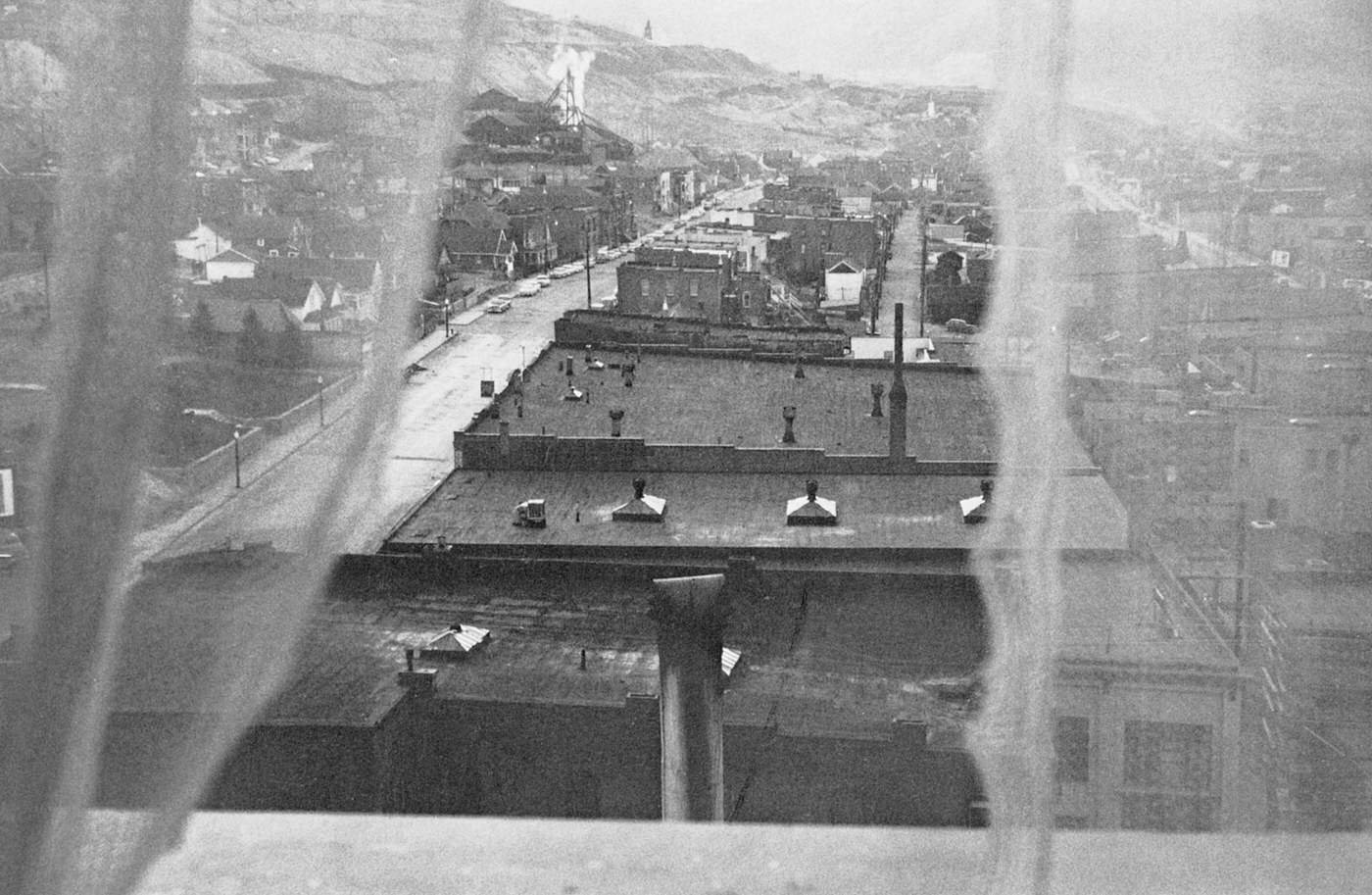 View from hotel window in Butte, Montana, 1955