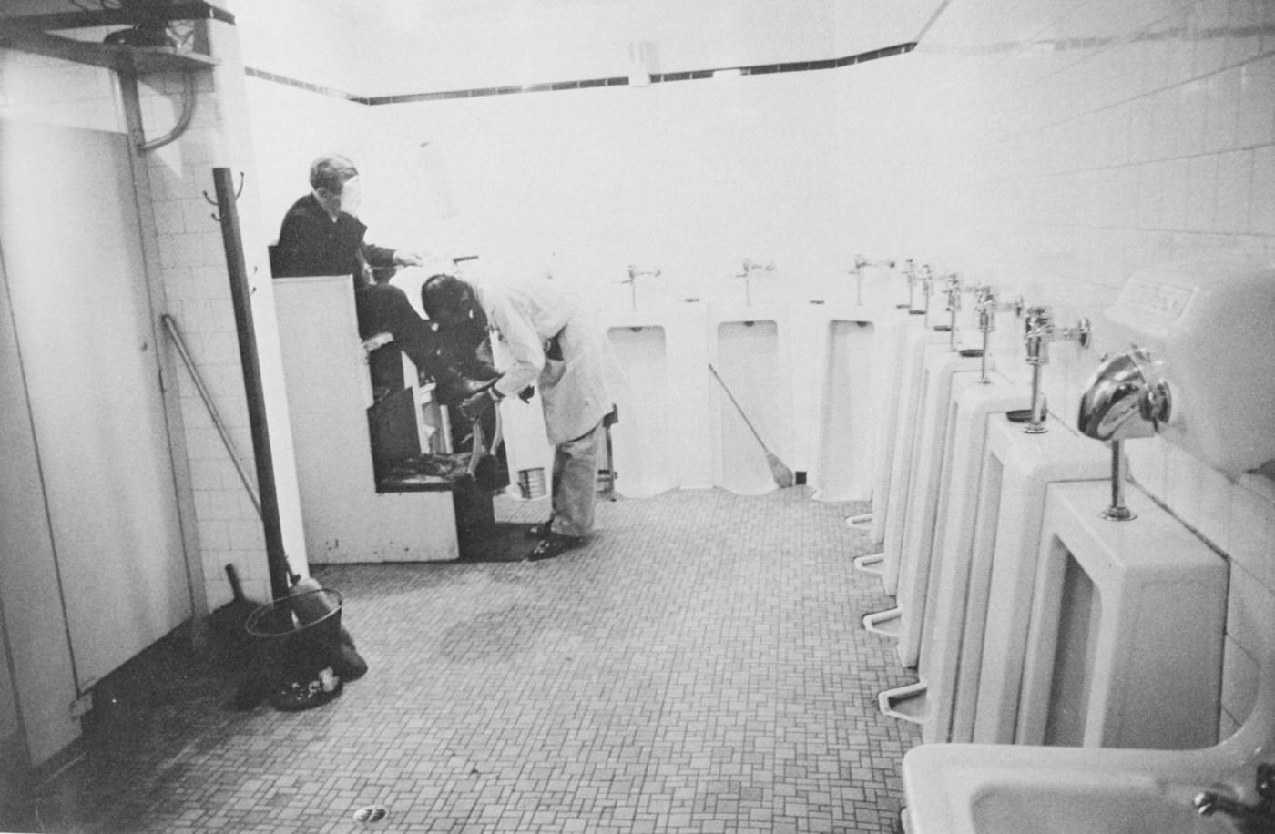 Men's room, railway station — Memphis, Tennessee, 1956