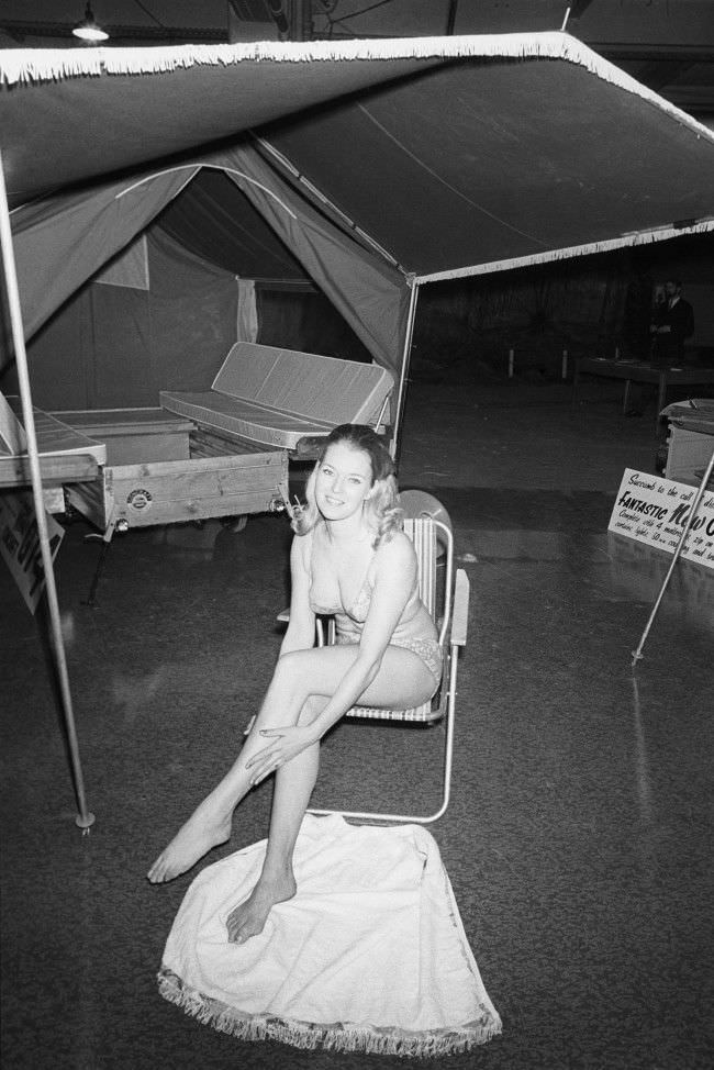 How Bikini-Clad Models Stole the Show at the 1960s Camping and Outdoor Life Exhibition in London