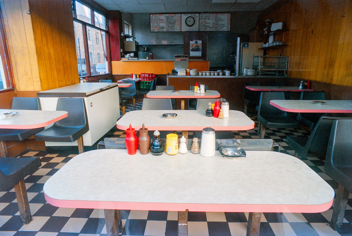 Café, Poplar, Tower Hamlets, 1989