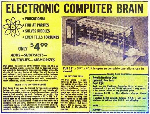 Stuck for a date? Your worries are at an end. This BRAIN is “fun at parties”. It is a “miracle of the modern space age“.