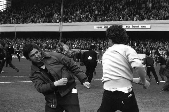 Fighting on the pitch, 1980s.