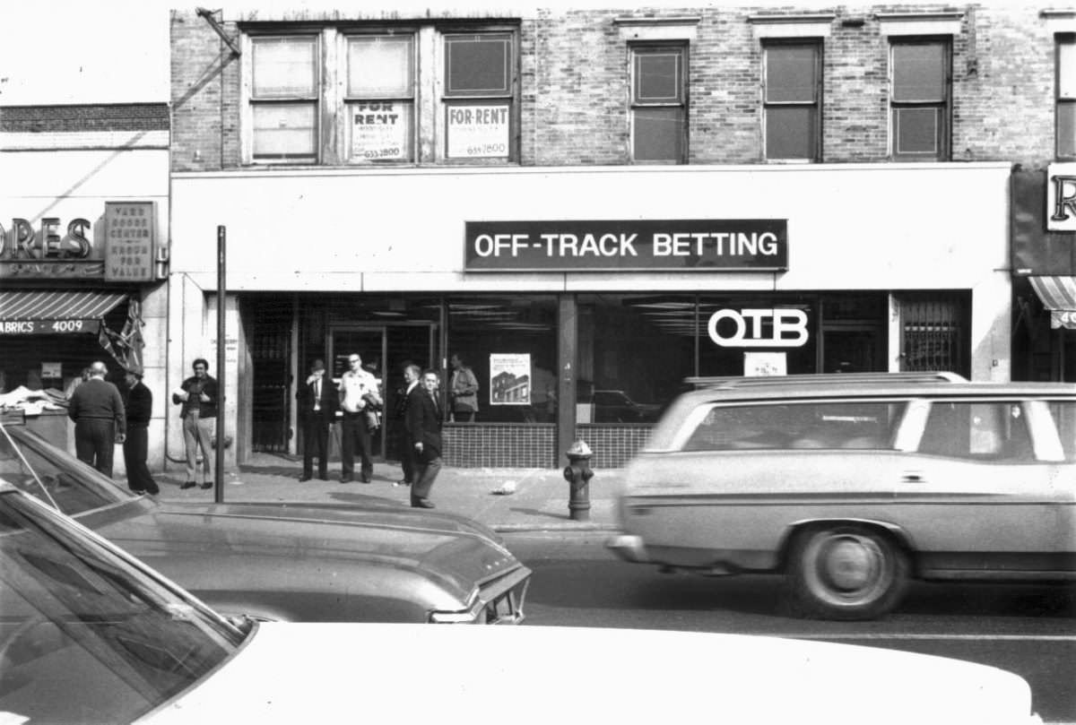 Off-Track Betting in Bay Ridge, Brooklyn, 1977.