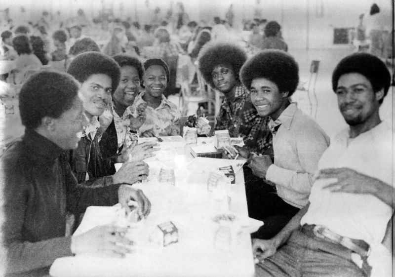 Lunchroom at FDR High School in Bensonhurst, Brooklyn, 1976.