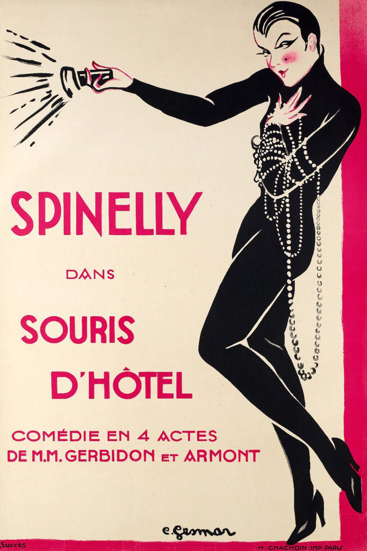 Music Hall Poster of Spinelly by Charles Gesmar – 1922