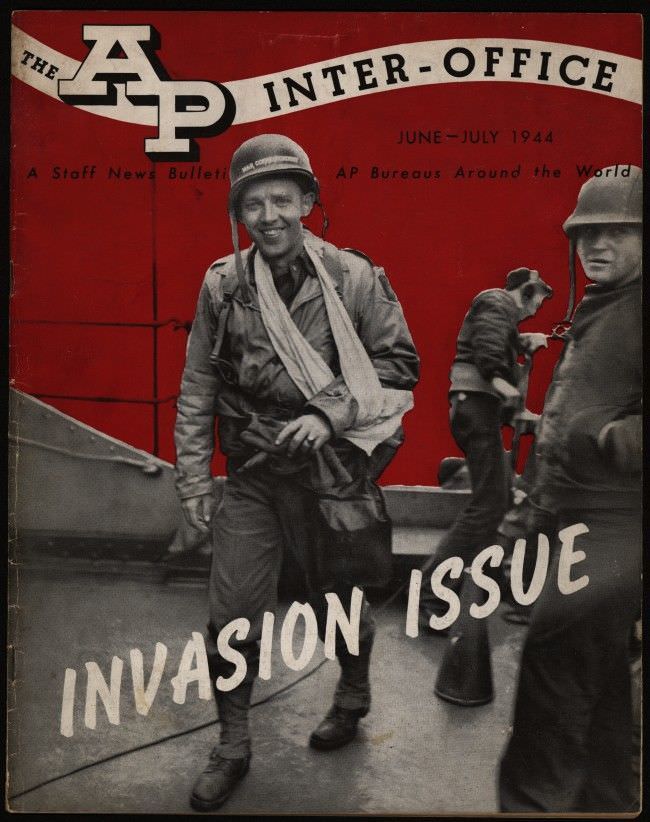 Cover of The AP Inter-Office, a News Bulletin for AP Bureaus Around the World. This issue highlighted AP’s coverage of D-Day. 1944